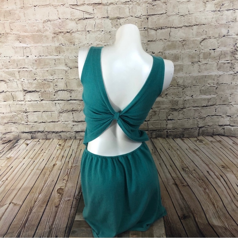 Teal dress open back high neck key hole back size small